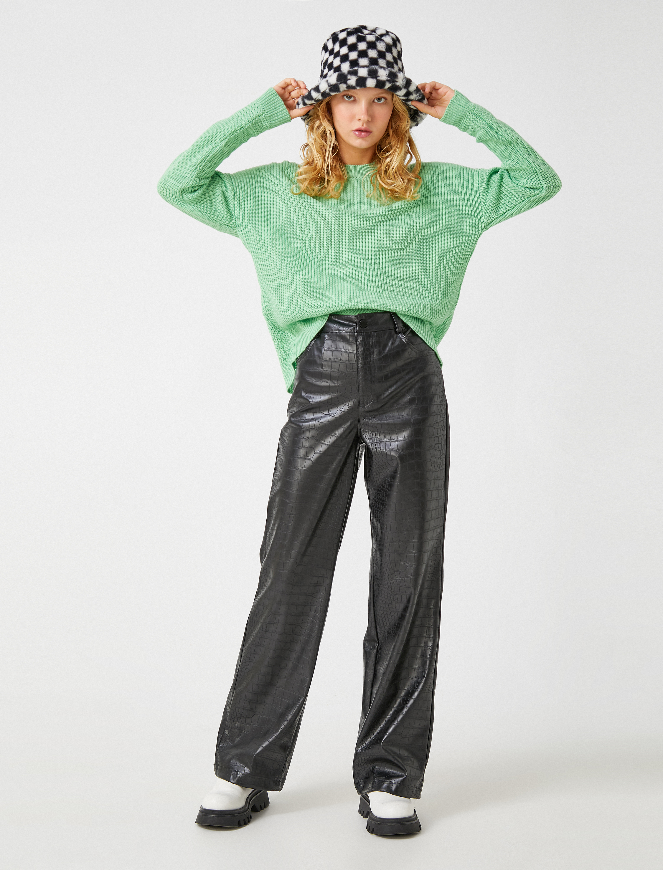   Bisiklet Yaka Triko Kazak Uzun Kollu