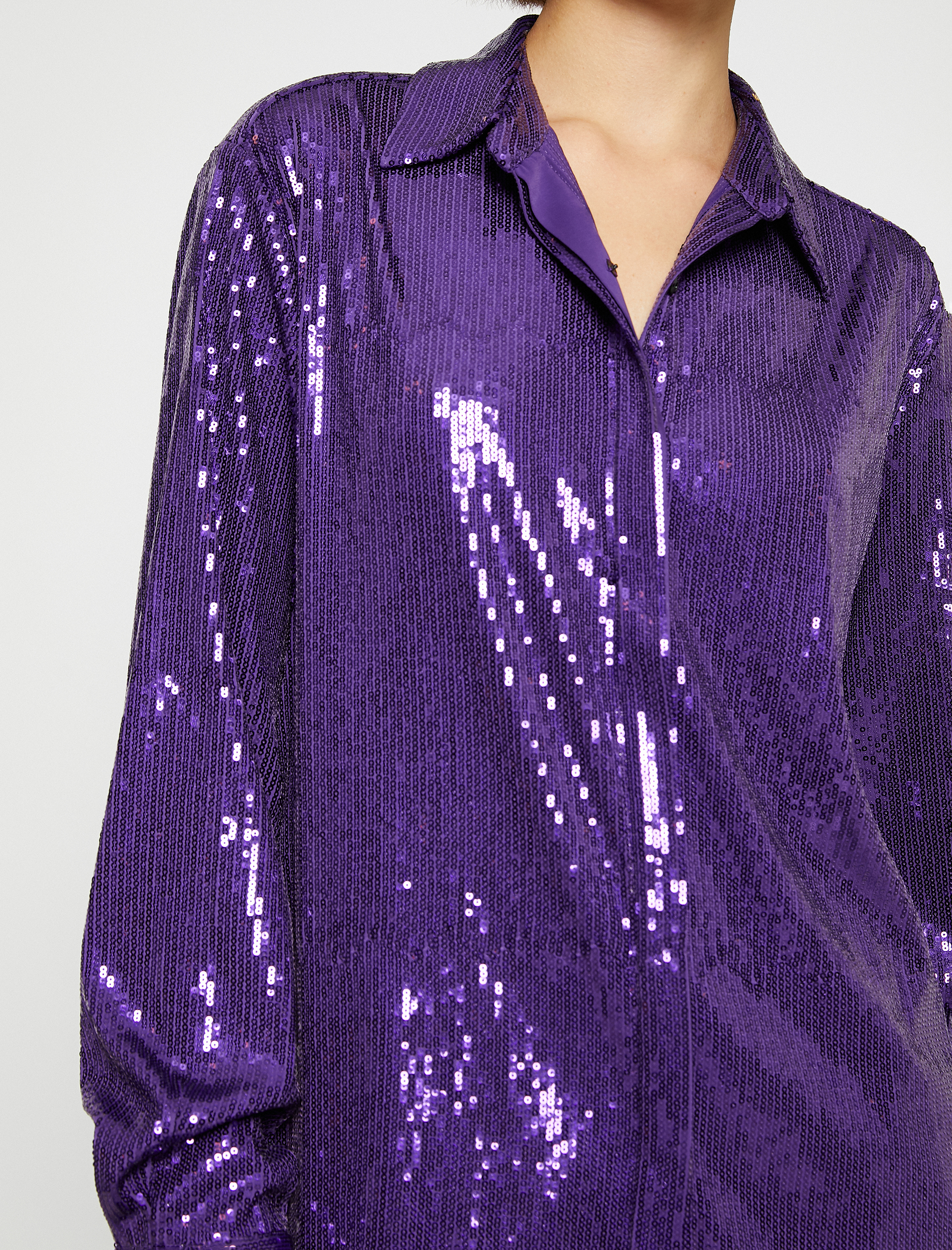   Payetli Düğmeli Gömlek