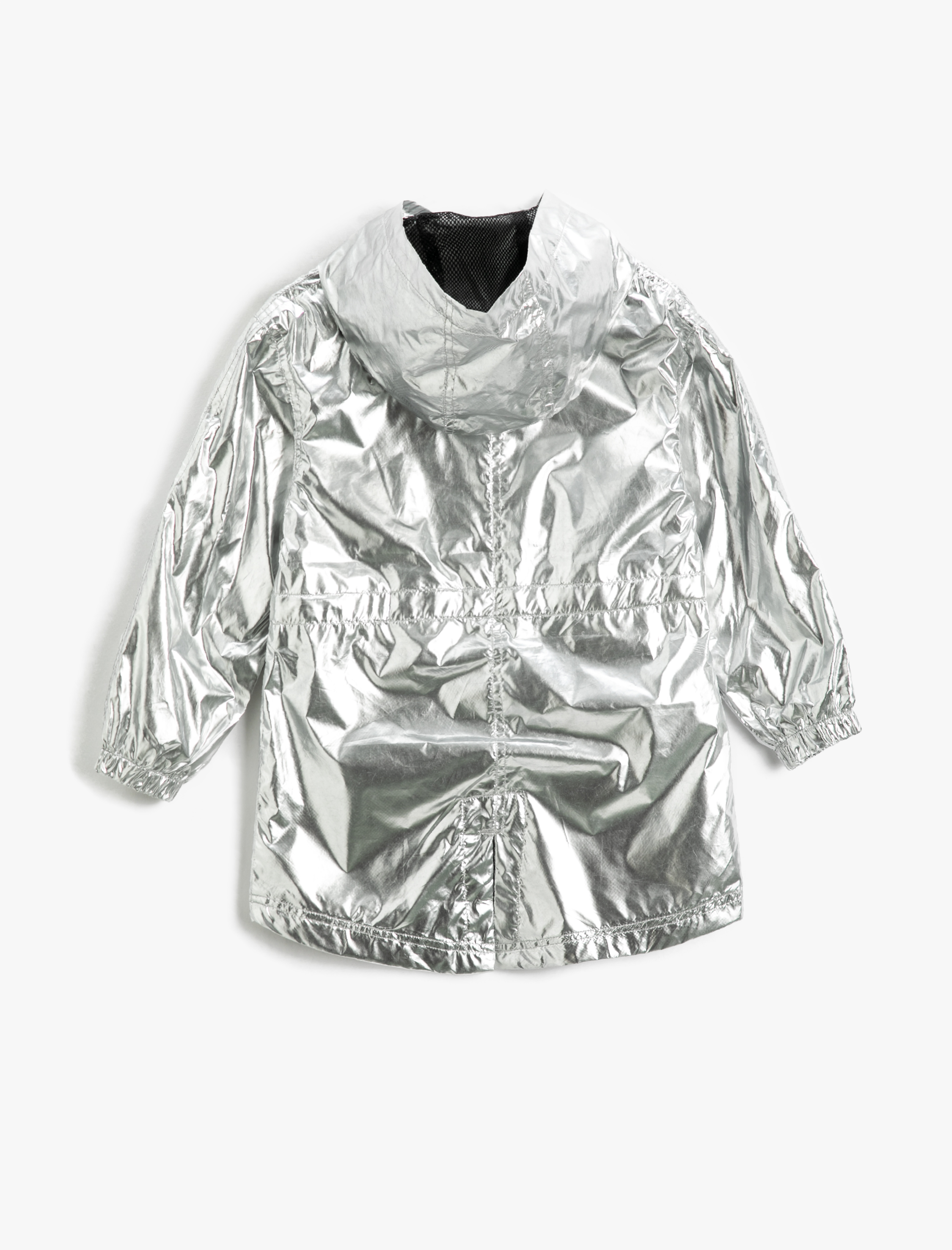  Kız Çocuk Parlak Kapüşonlu Yağmurluk