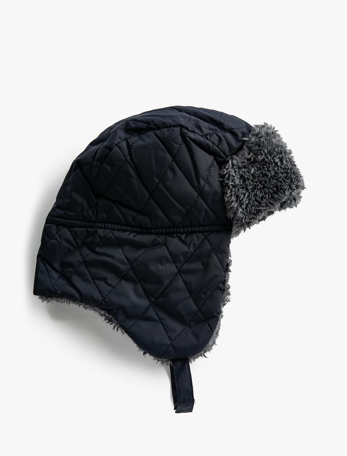 Erkek Çocuk Peluş Astarlı Pilot Şapka Kulak Kapaklı