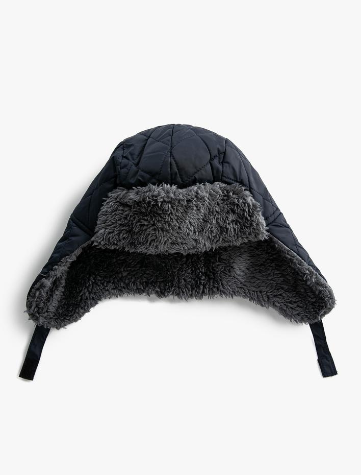 Erkek Çocuk Peluş Astarlı Pilot Şapka Kulak Kapaklı