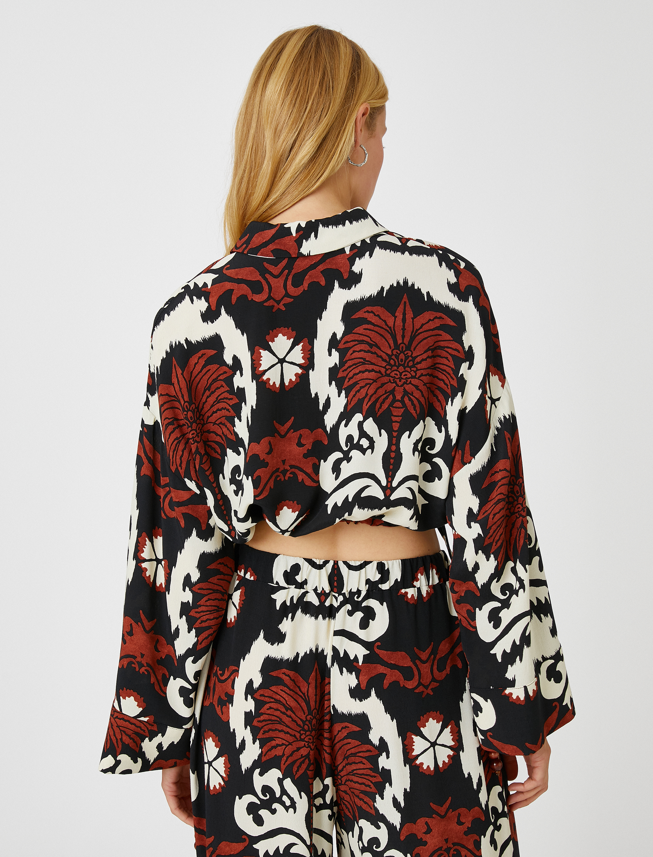   Crop Gömlek Beli Lastikli