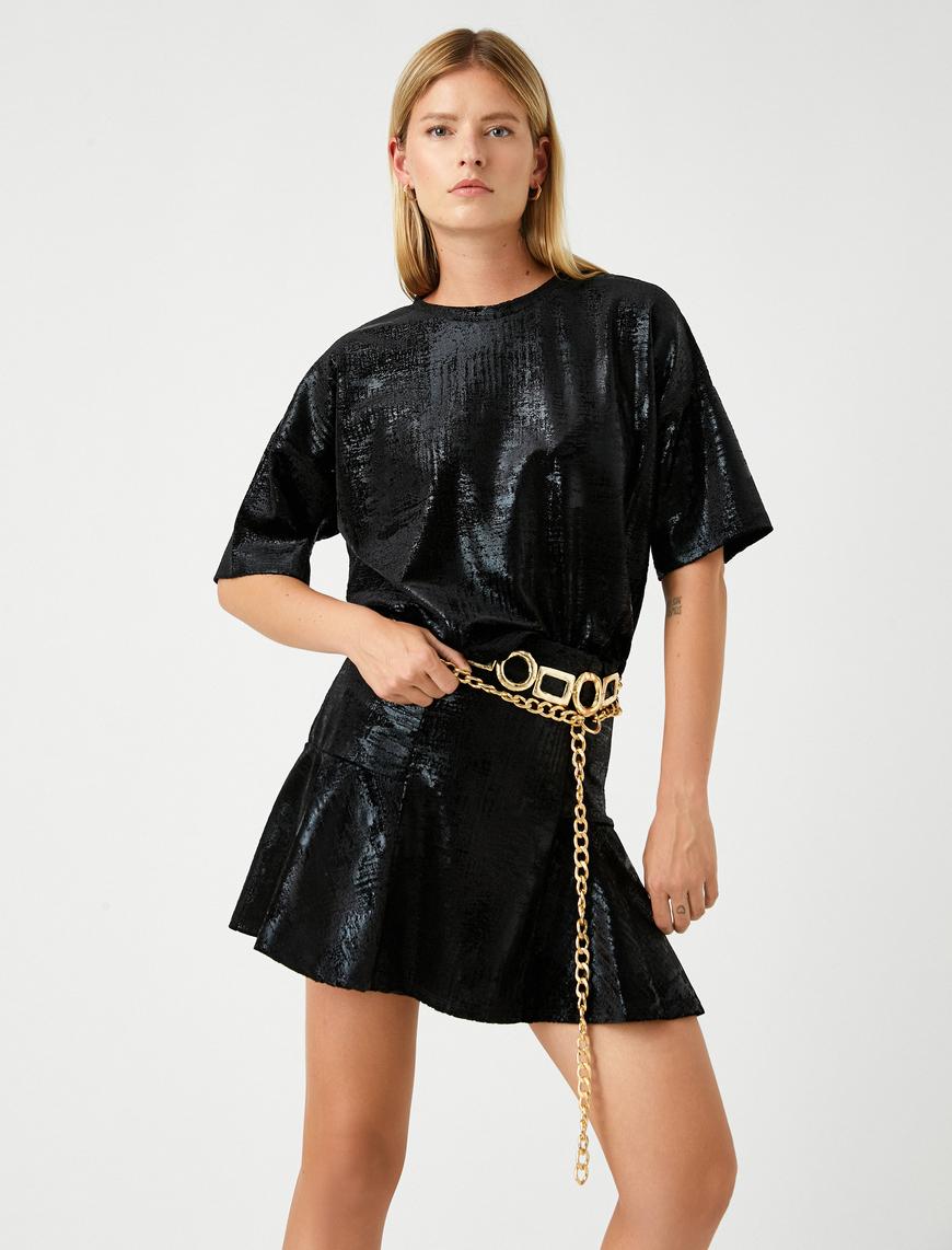   Jakarlı Oversize Tişört