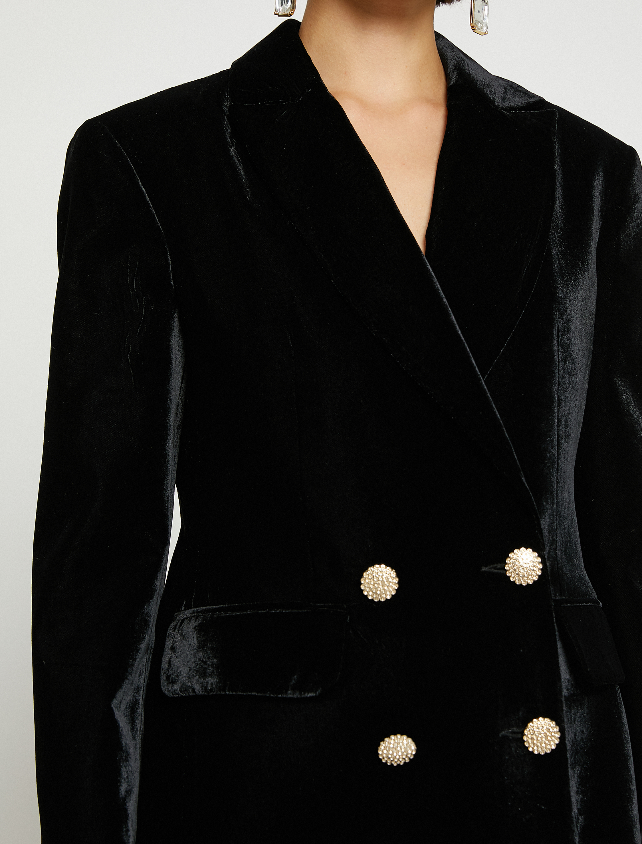   Kadife Kruvaze Blazer Ceket