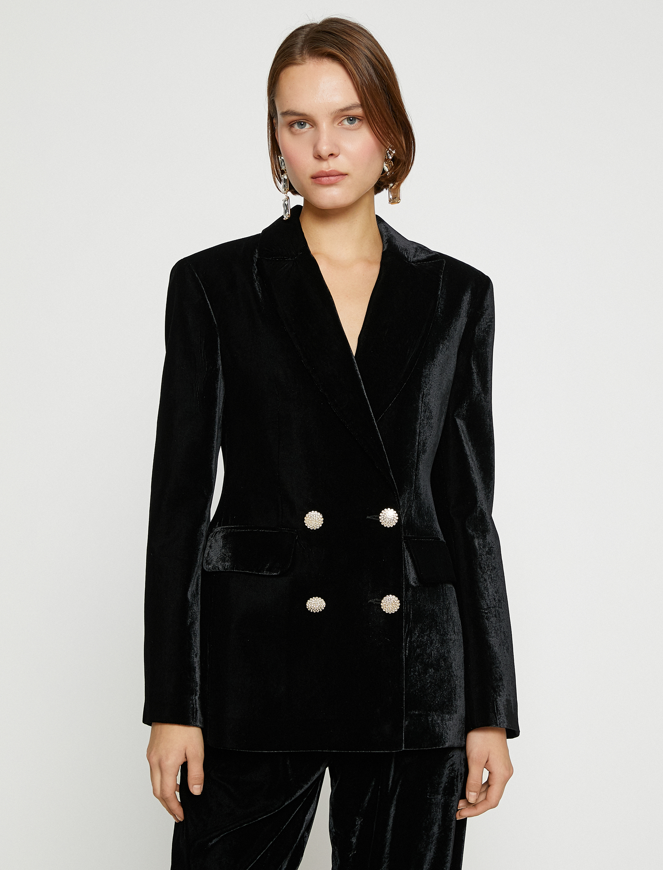   Kadife Kruvaze Blazer Ceket