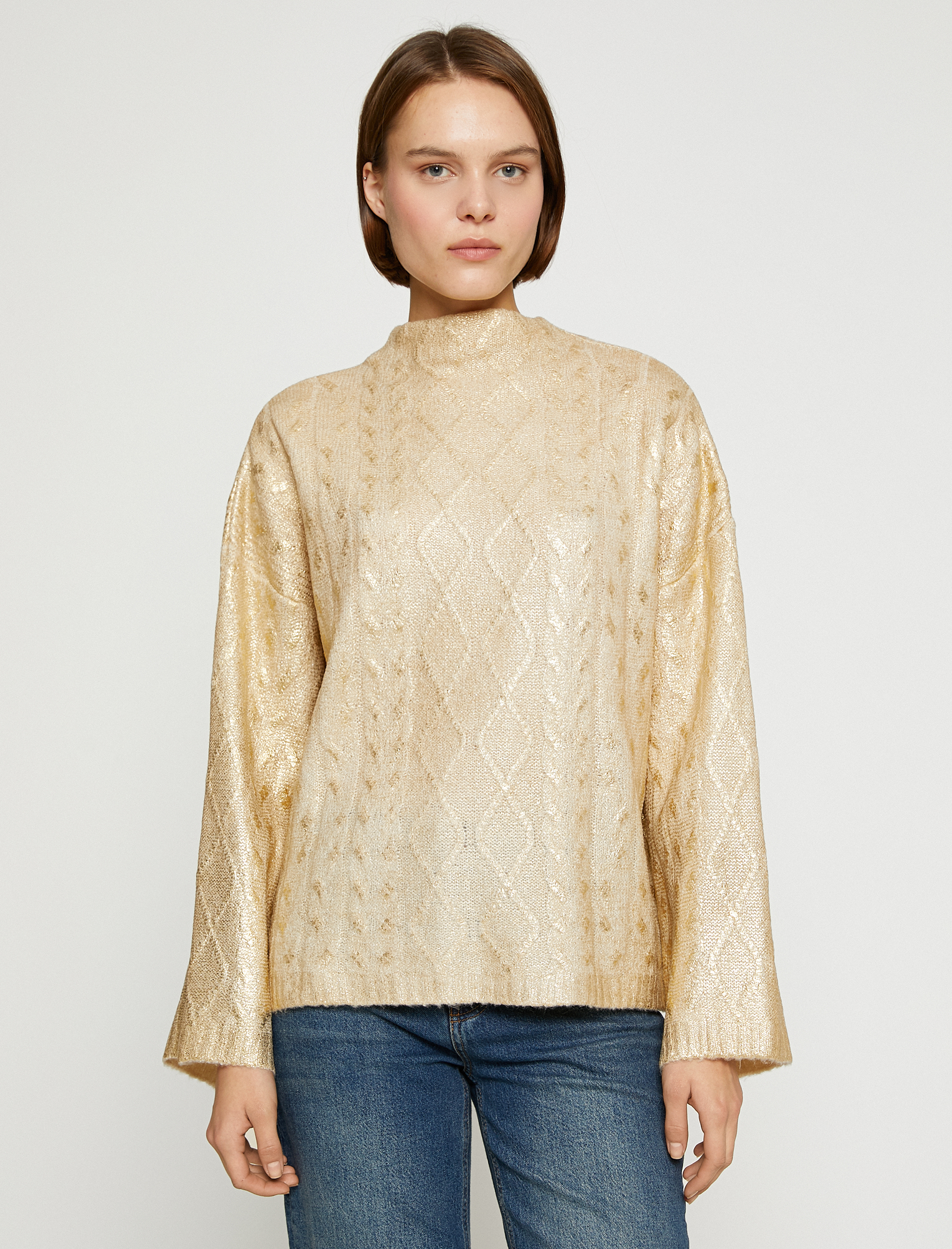   Jakarlı Oversize Triko Kazak