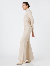 İspanyol Paça Pantolon Beli Lastikli