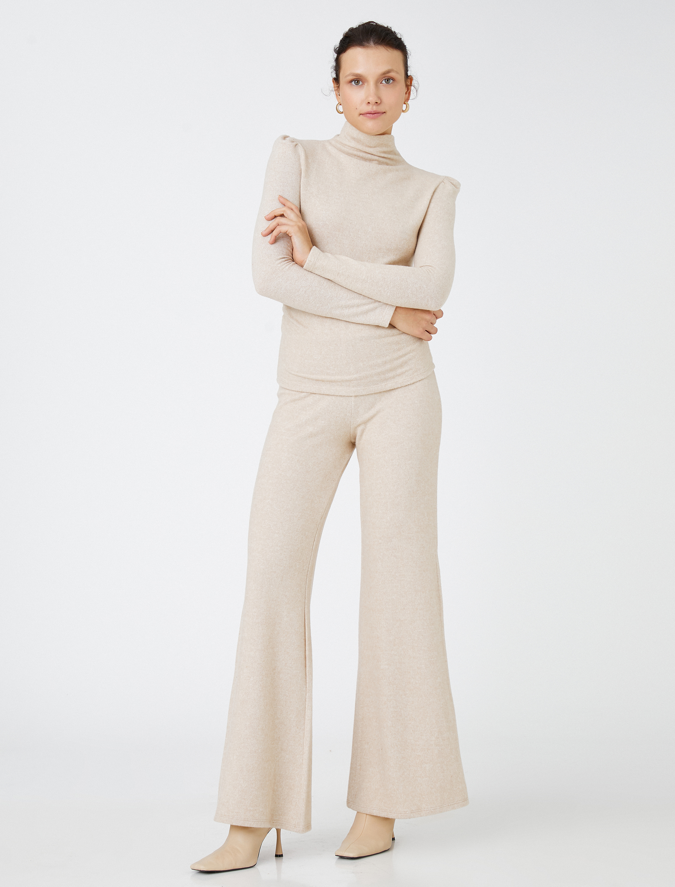   İspanyol Paça Pantolon Beli Lastikli