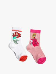 2'li Disney Prenses Baskılı Çorap Lisanslı