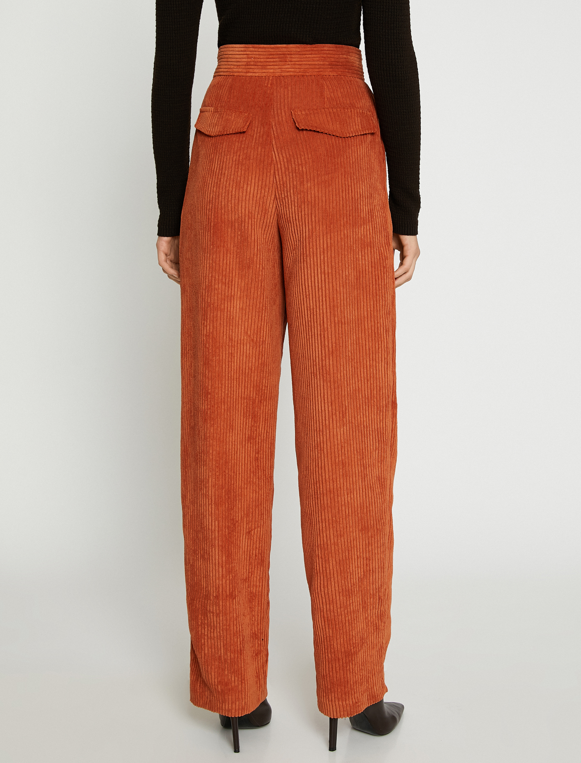   Fitilli Kadife Bol Paça Pantolon