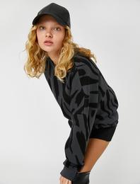 Bisiklet Yaka Sweatshirt Uzun Kollu İçi Polarlı