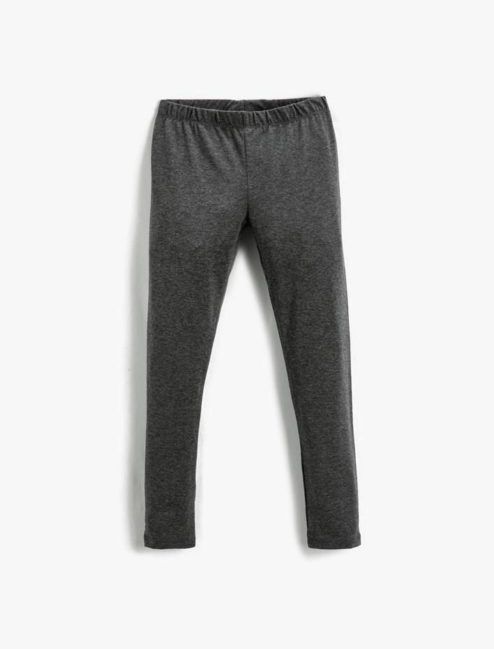 Kız Çocuk Basic Tayt Beli Lastikli Pamuklu