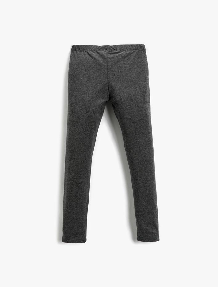 Kız Çocuk Basic Tayt Beli Lastikli Pamuklu