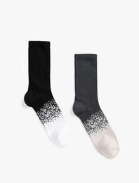 2'li Soket Çorap Seti Soyut Desenli
