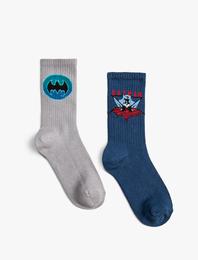 2'li Batman Baskılı Çorap Lisanslı