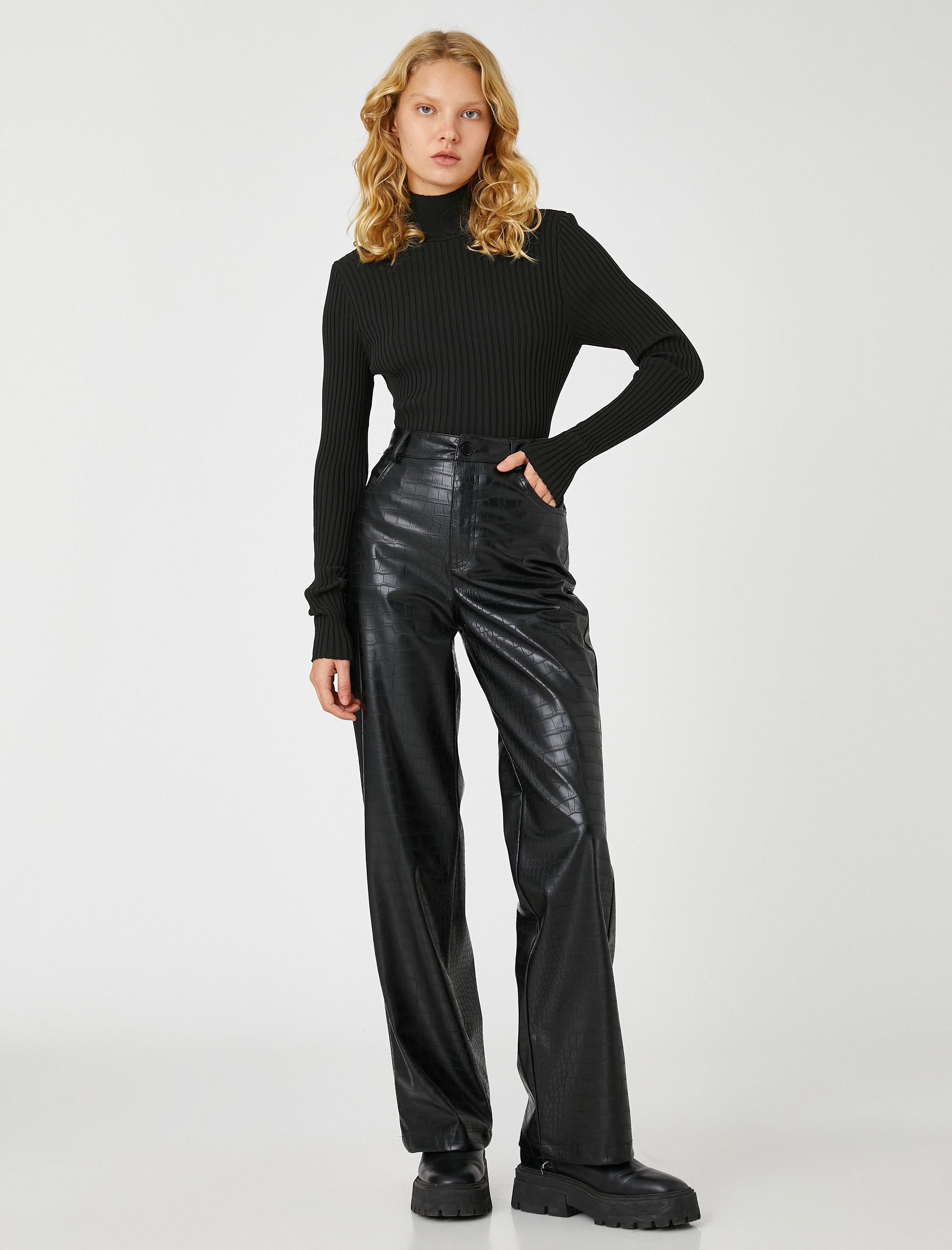   Balıkçı Yaka Kazak Triko Uzun Kollu