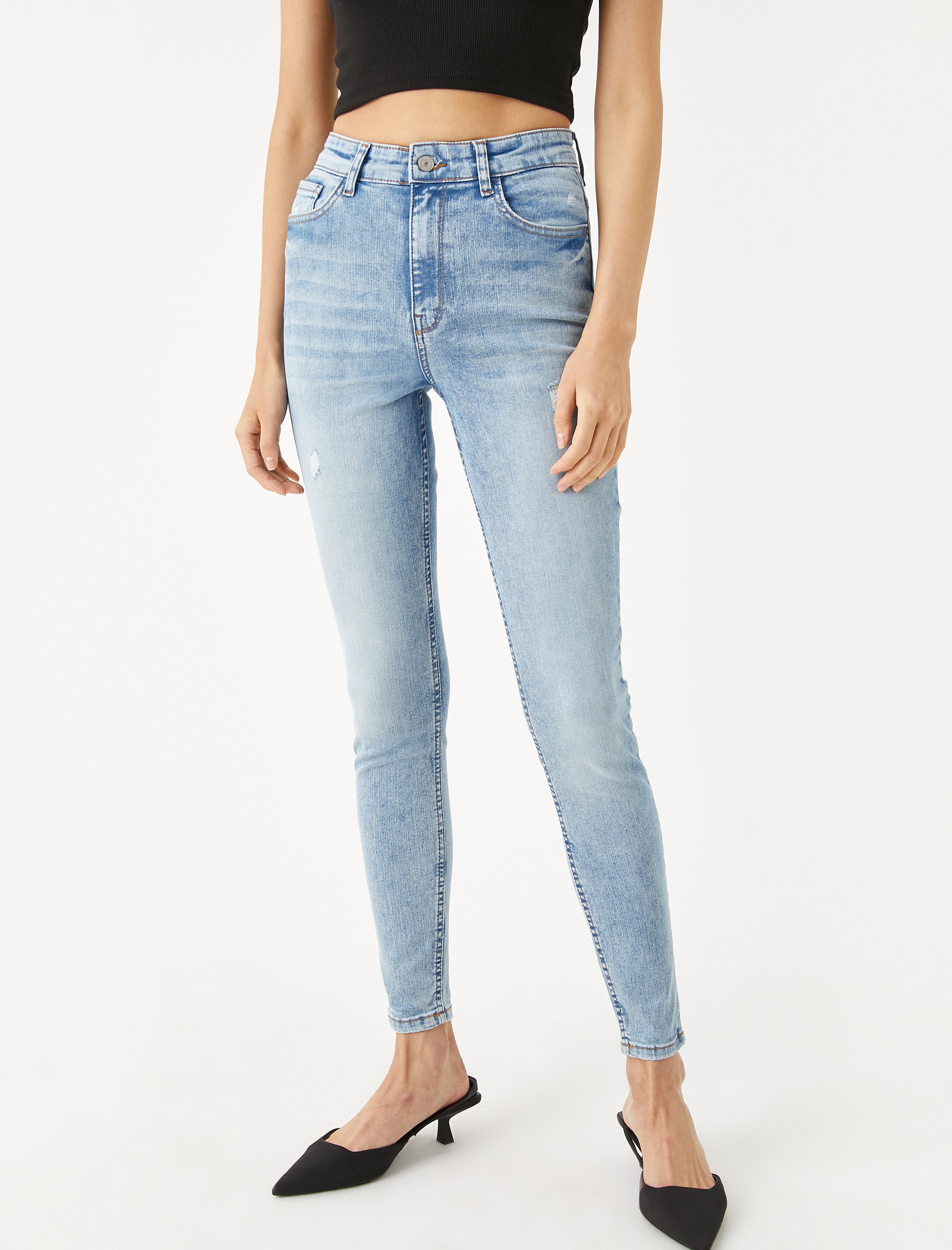   Dar Kesim Yüksek Bel Dar Paça Kot Pantolon - Carmen Skinny Jean