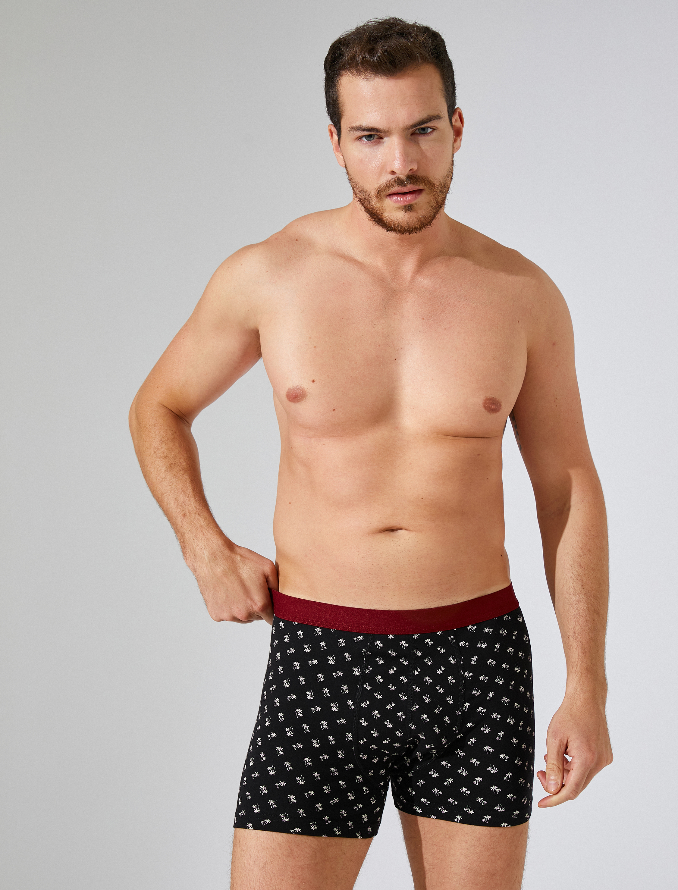 Pamuklu Desenli 3'lü Şort