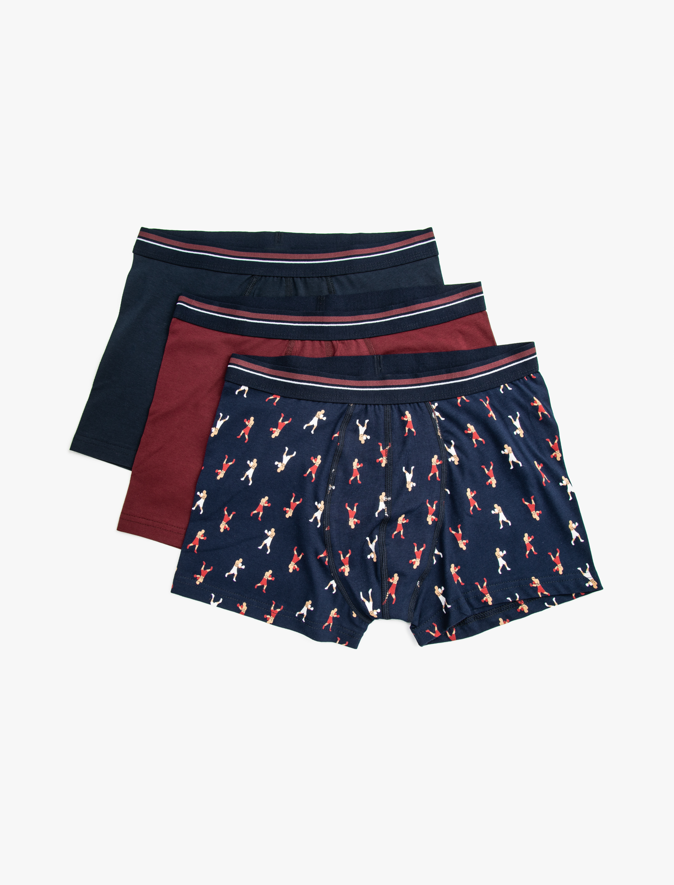   Pamuklu Desenli 3'lü Şort