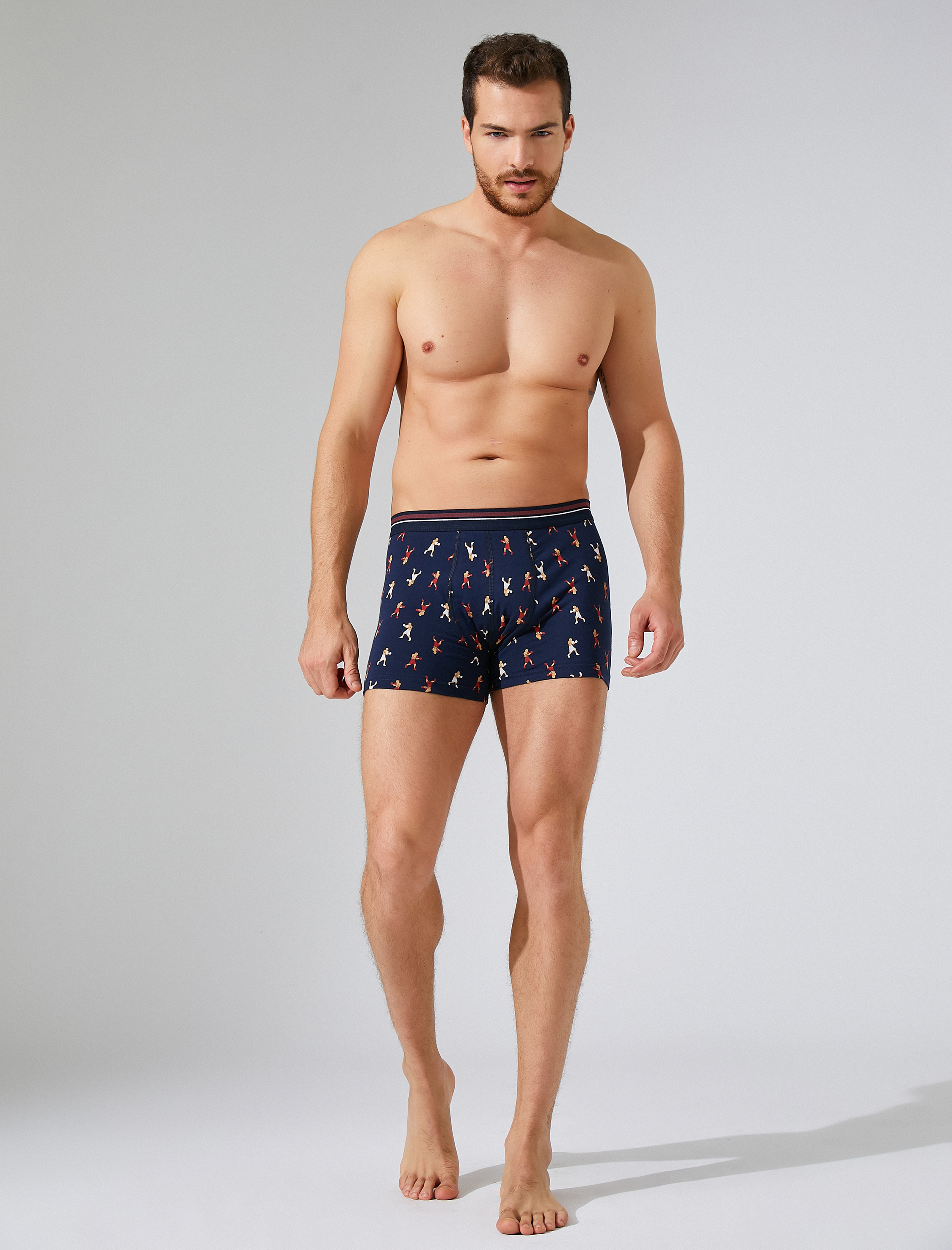   Pamuklu Desenli 3'lü Şort