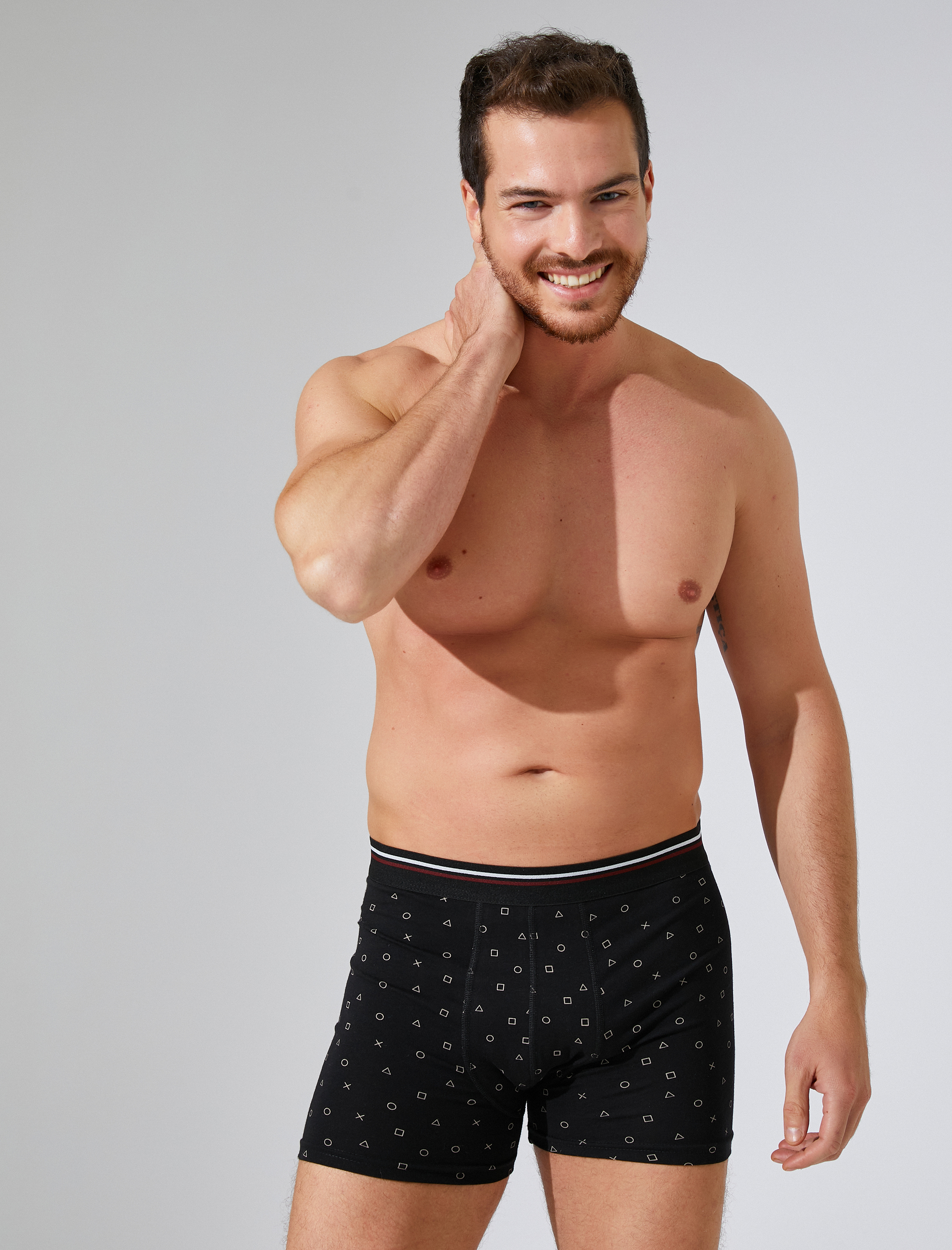 Pamuklu Desenli 3'lü Şort