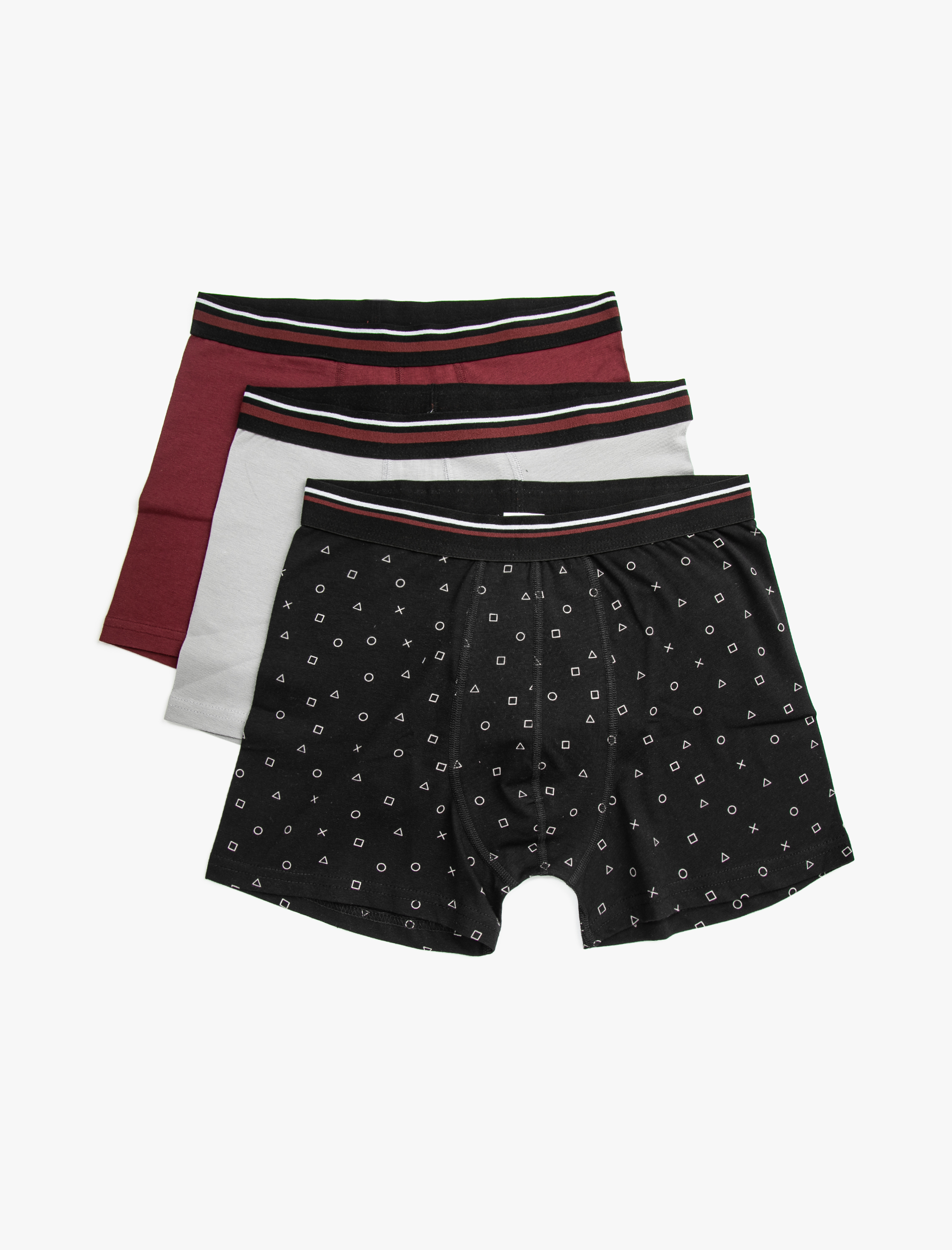 Pamuklu Desenli 3'lü Şort