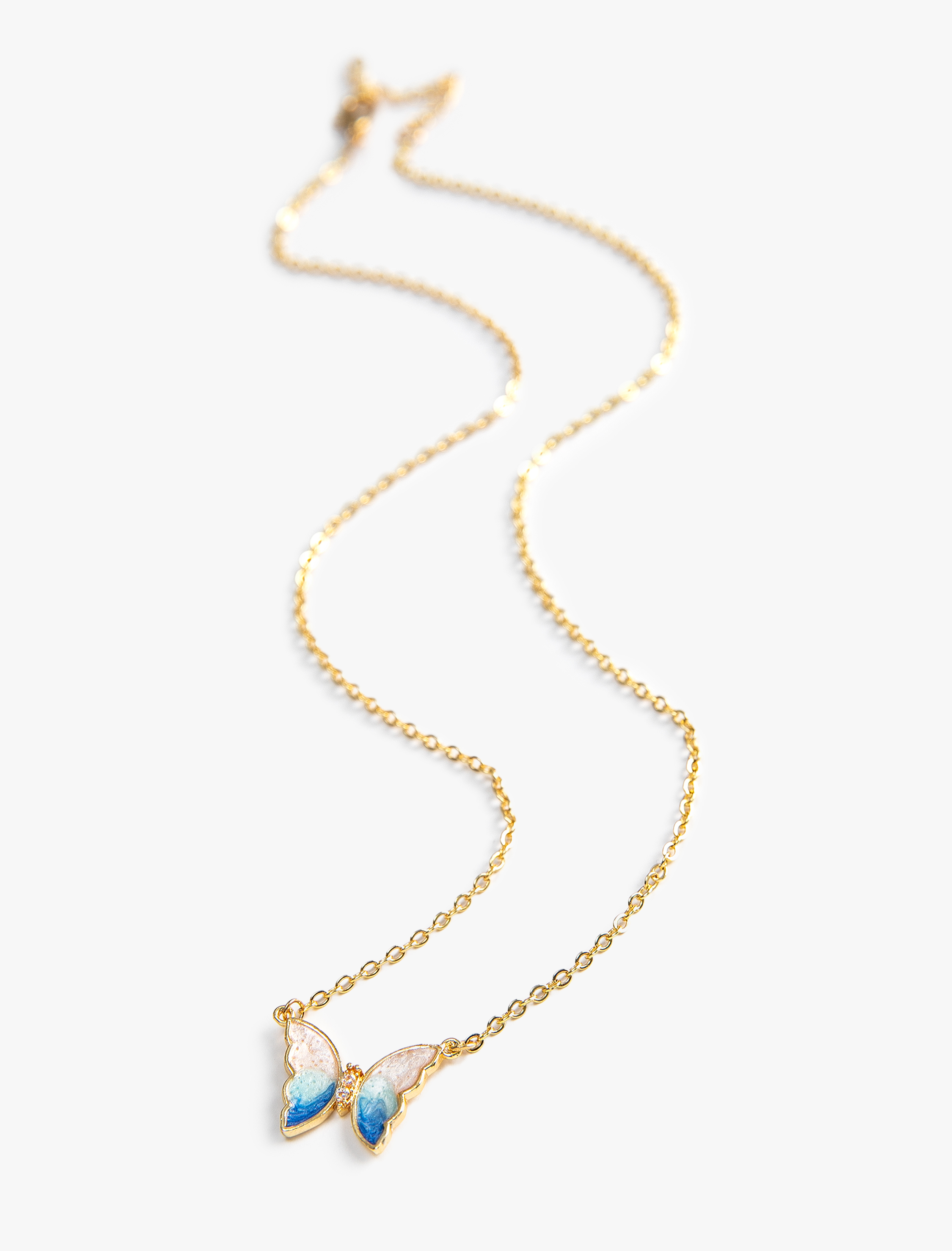  Kadın Kelebek Şekilli Zincir Kolye