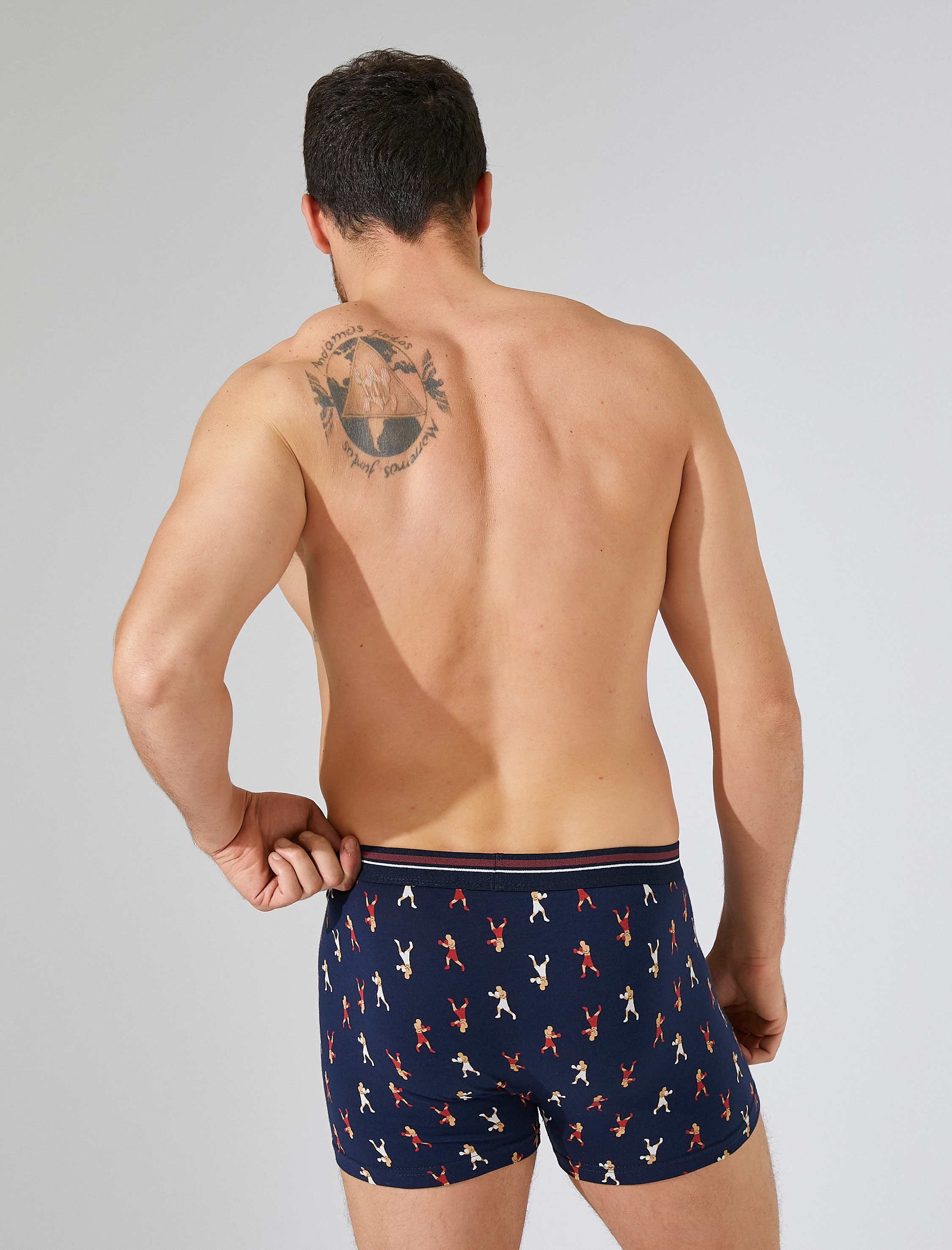   Pamuklu Desenli 3'lü Şort