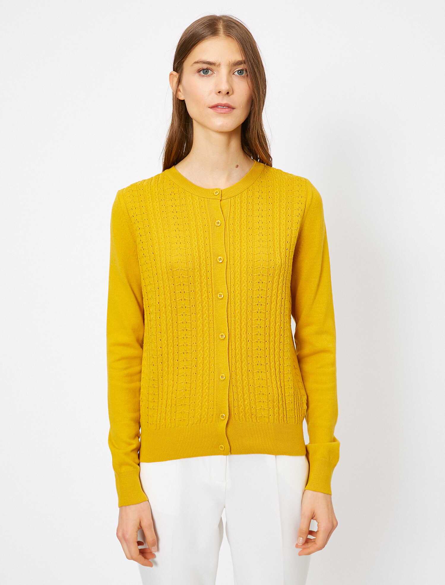   Düğme Detaylı Triko Hırka