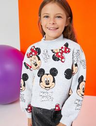 Minnie Mouse Baskılı  Sweatshirt Lisanslı