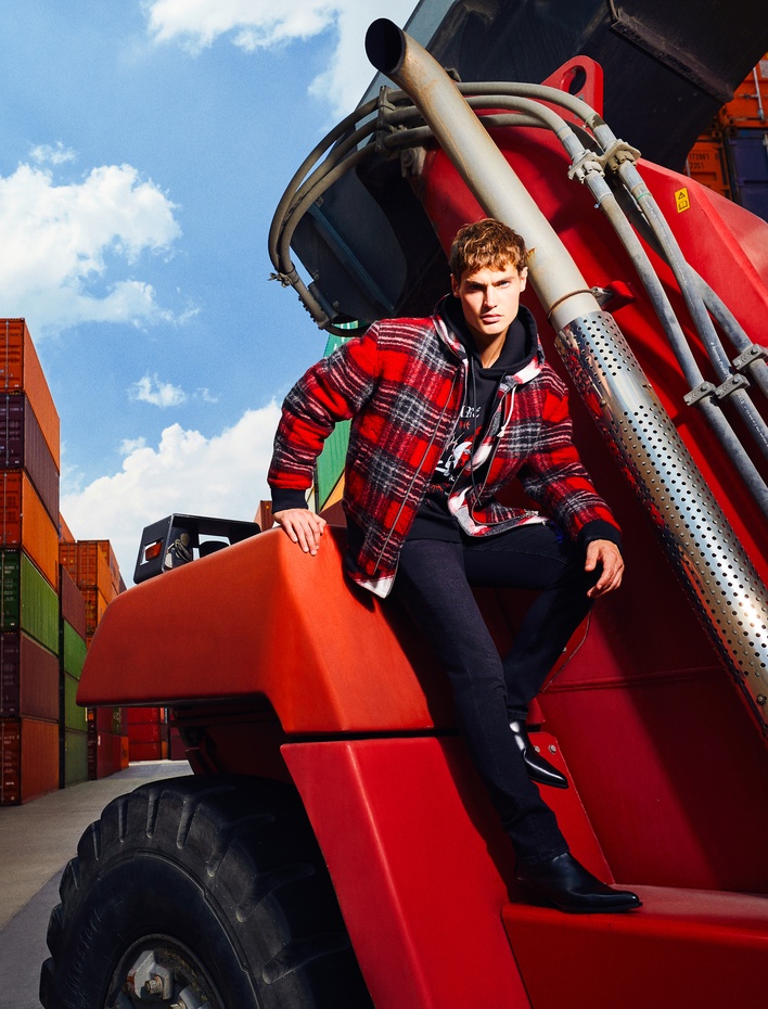  Kuru Kafa Baskılı Sweatshirt Bisiklet Yaka