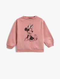 Minnie Mouse Baskılı Sweatshirt Lisanslı