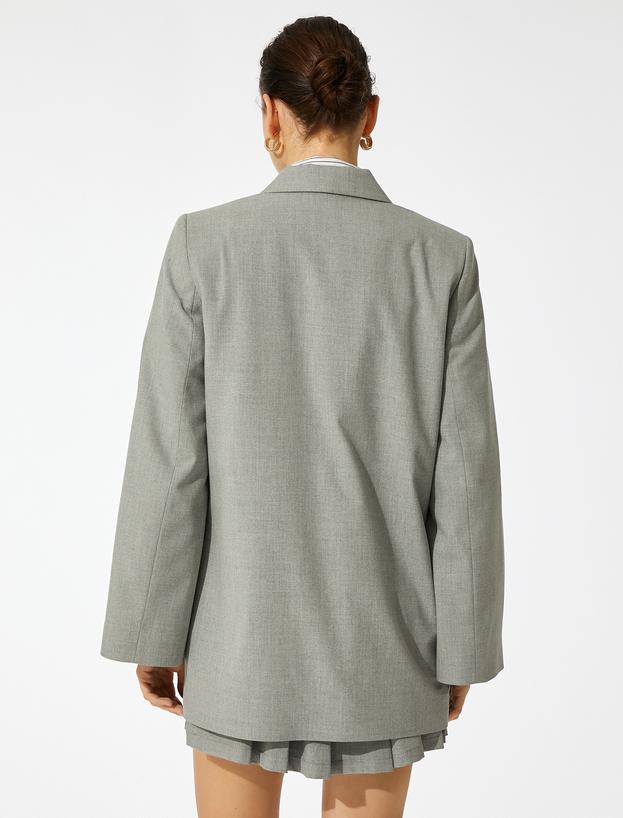   Ayşegül Afacan X Koton - Kolları Yırtmaçlı Kruvaze Blazer Ceket