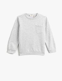 Basic Sweatshirt Uzun Kollu Bisiklet Yaka