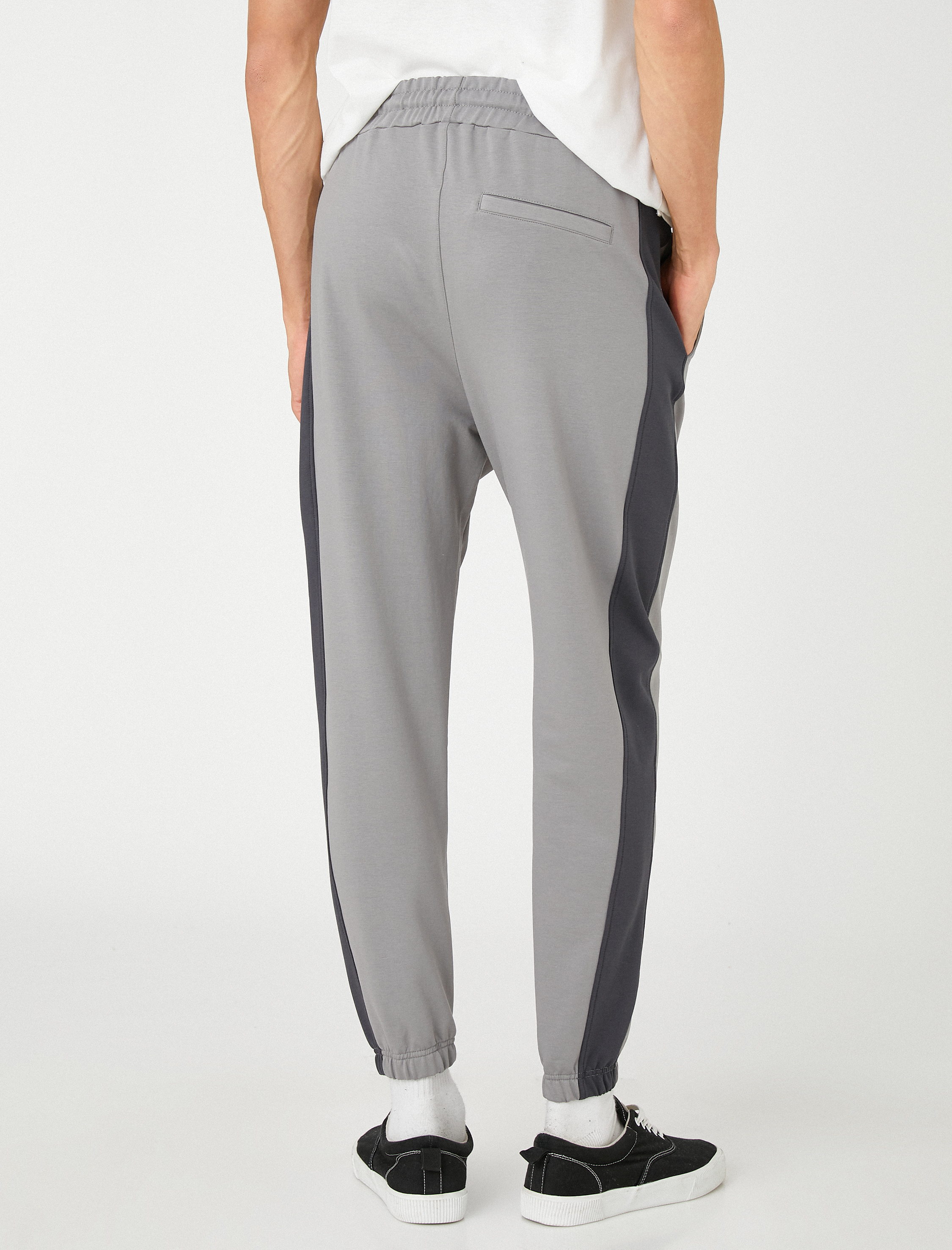   Basic Eşofman Altı Jogger Beli Bağcıklı Renk Bloklu