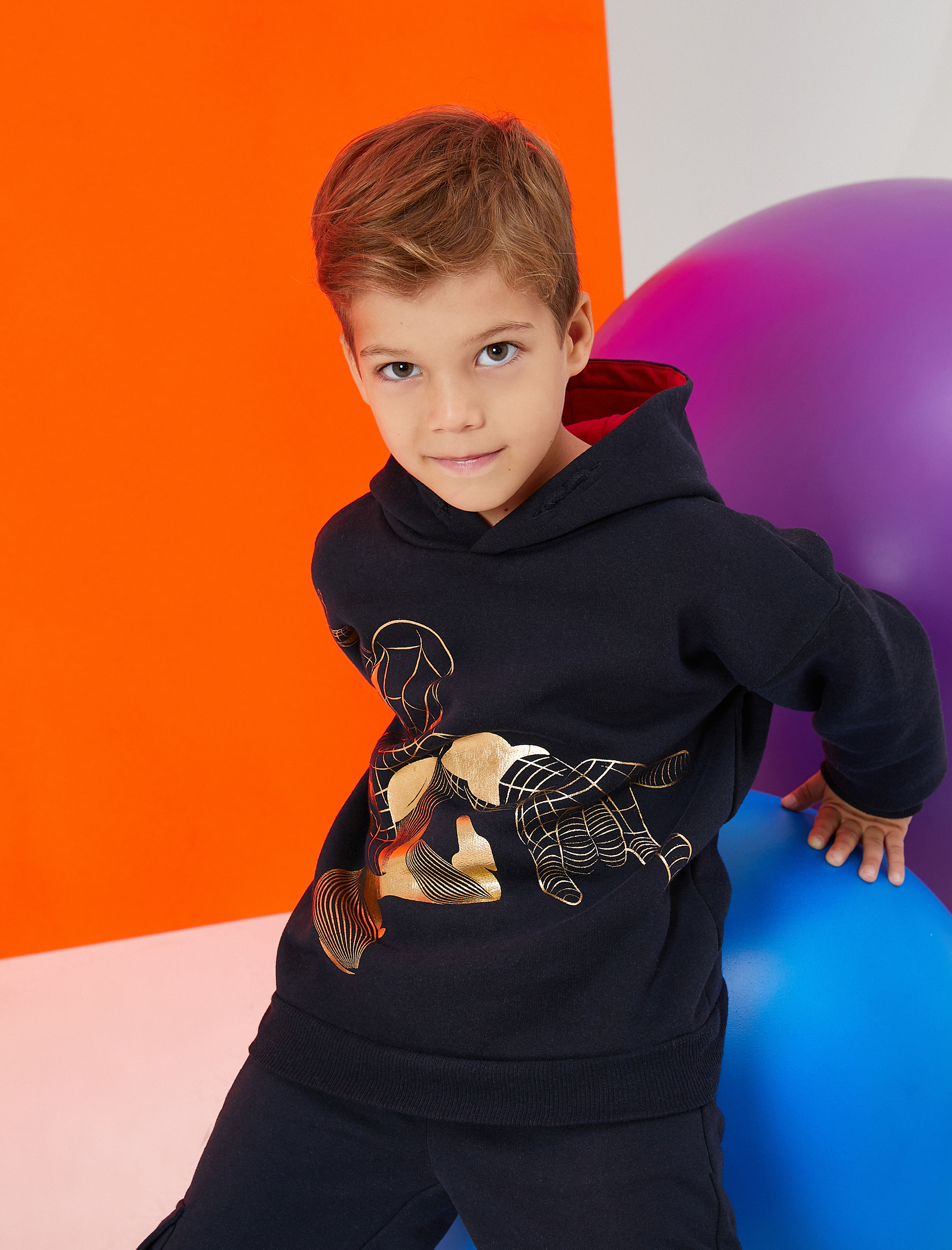  Erkek Çocuk Kapşonlu Sweatshirt Spiderman Baskılı Lisanslı Şardonlu