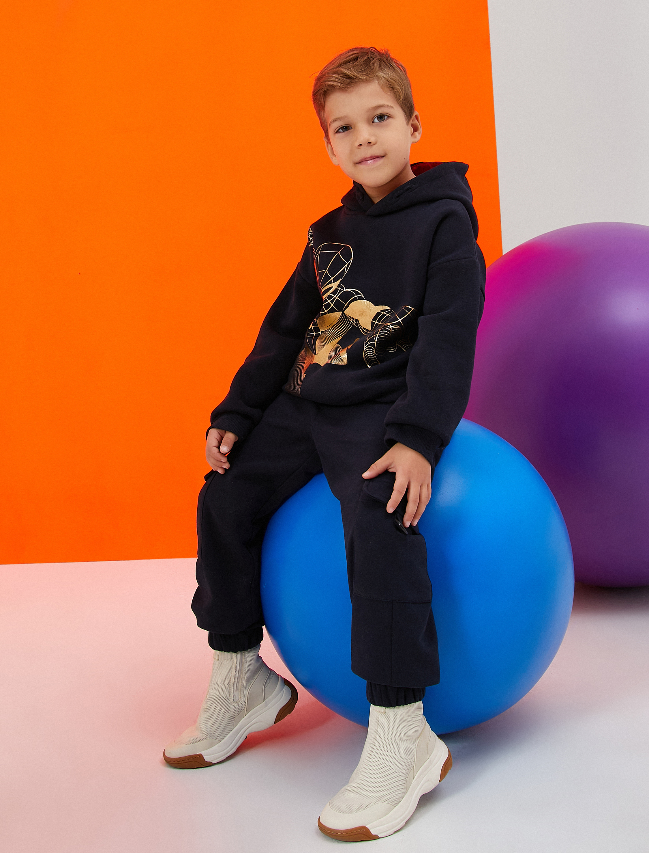  Erkek Çocuk Kapşonlu Sweatshirt Spiderman Baskılı Lisanslı Şardonlu