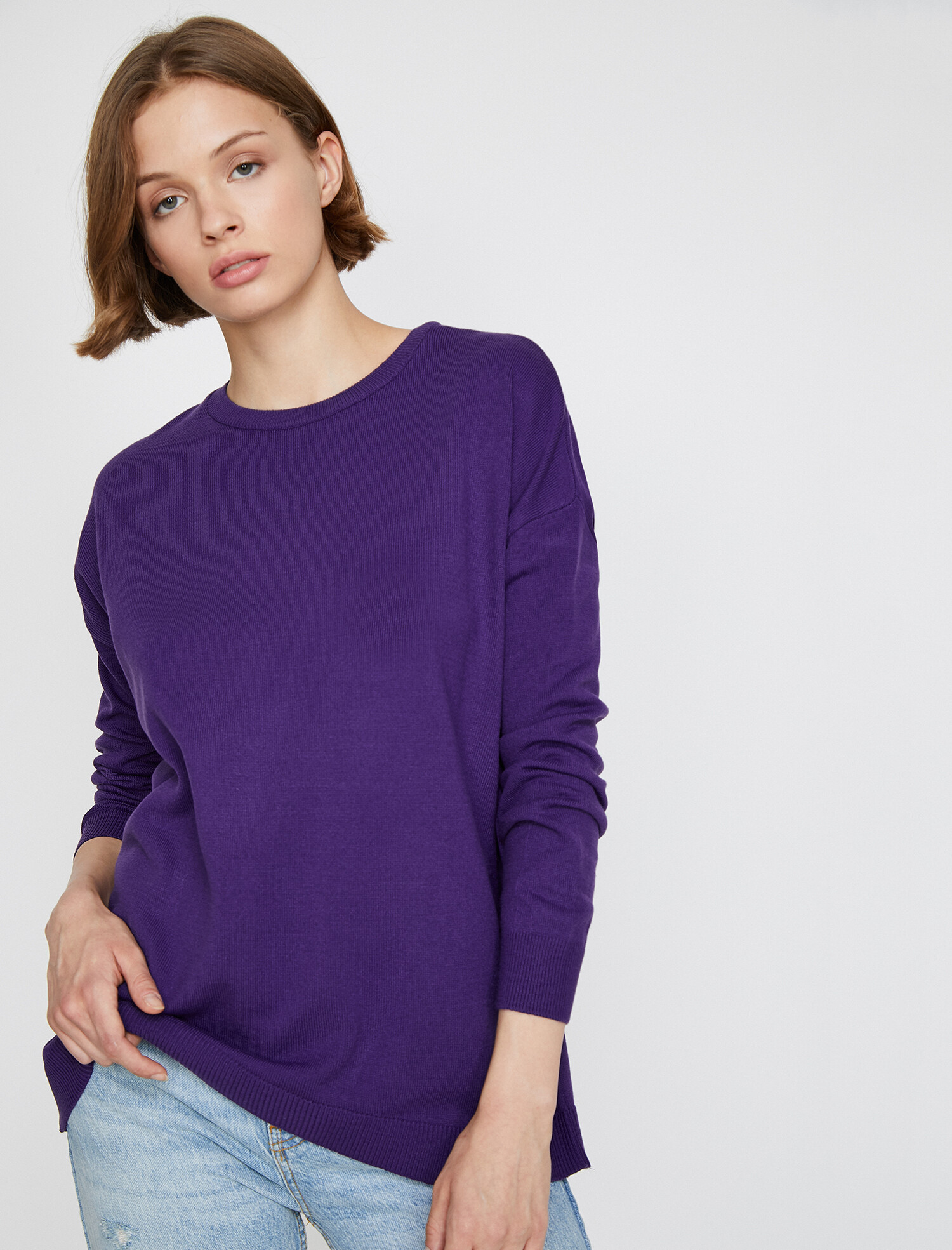   Bisiklet Yaka Triko Kazak