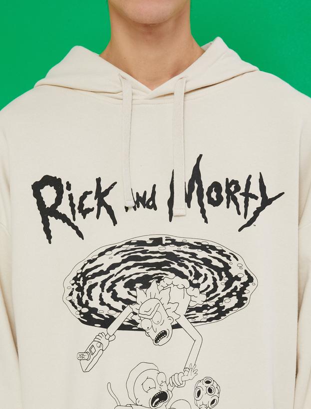   Rick and Morty Oversize Sweatshirt Şardonlu Lisanslı Baskılı