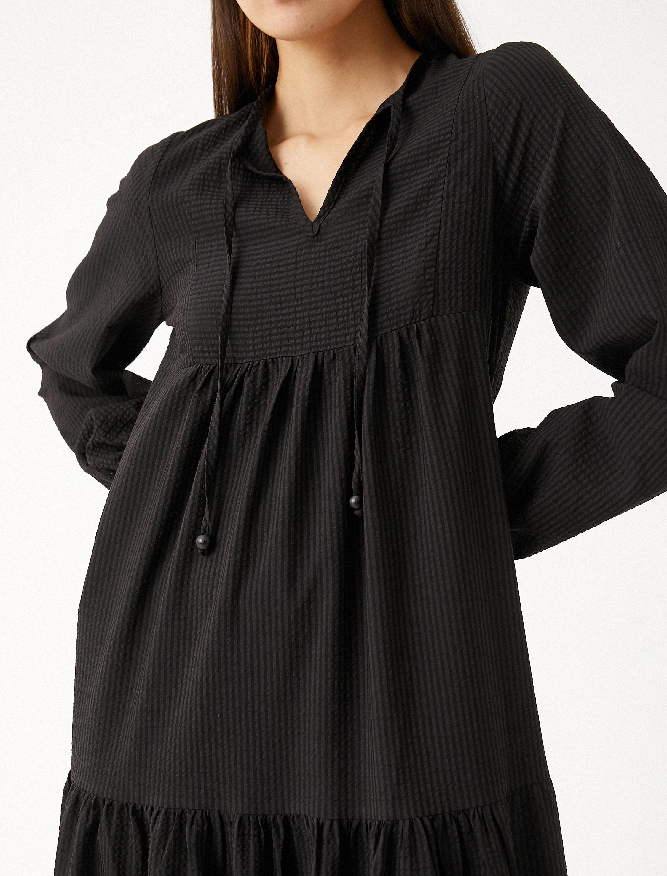   Uzun Katlı Elbise Rahat Kesim