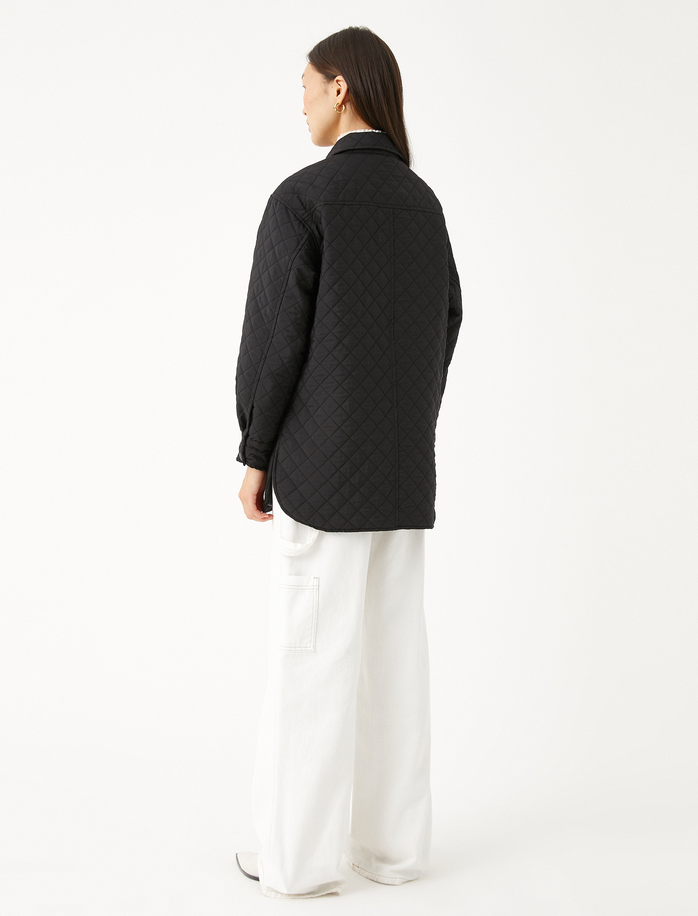   Oversize Ceket Kapitone Cepli