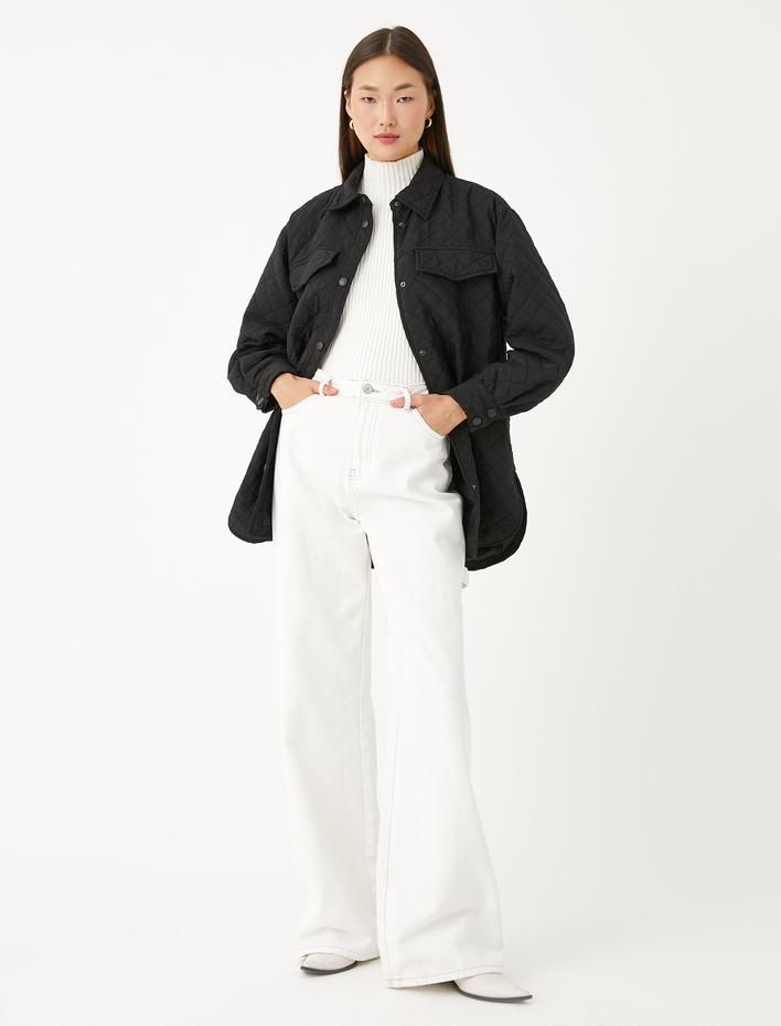  Oversize Ceket Kapitone Cepli