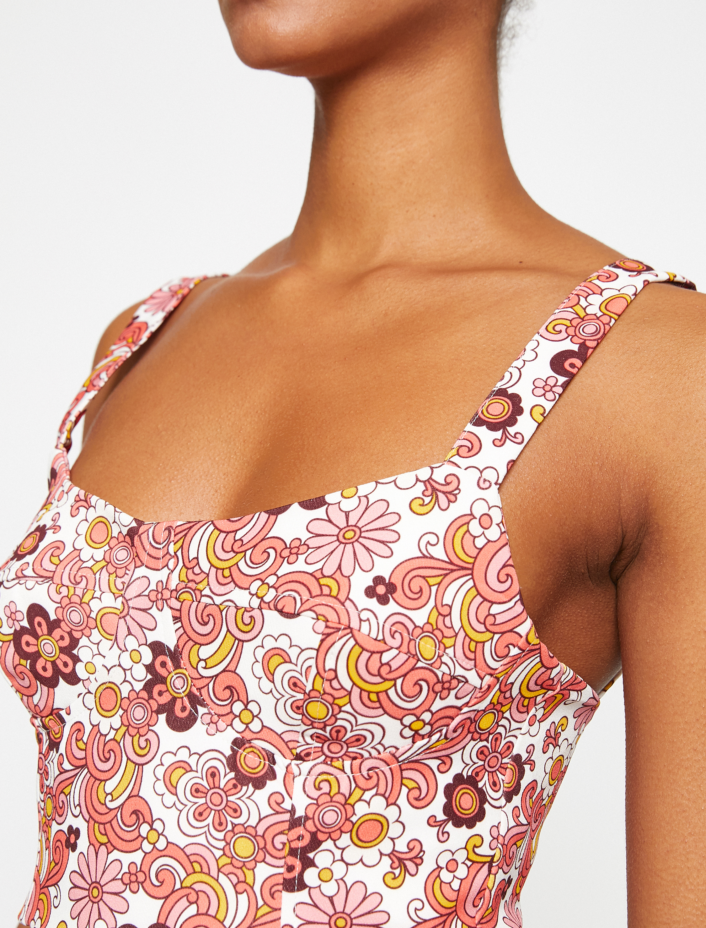   Çiçekli Crop Büstiyer Askılı