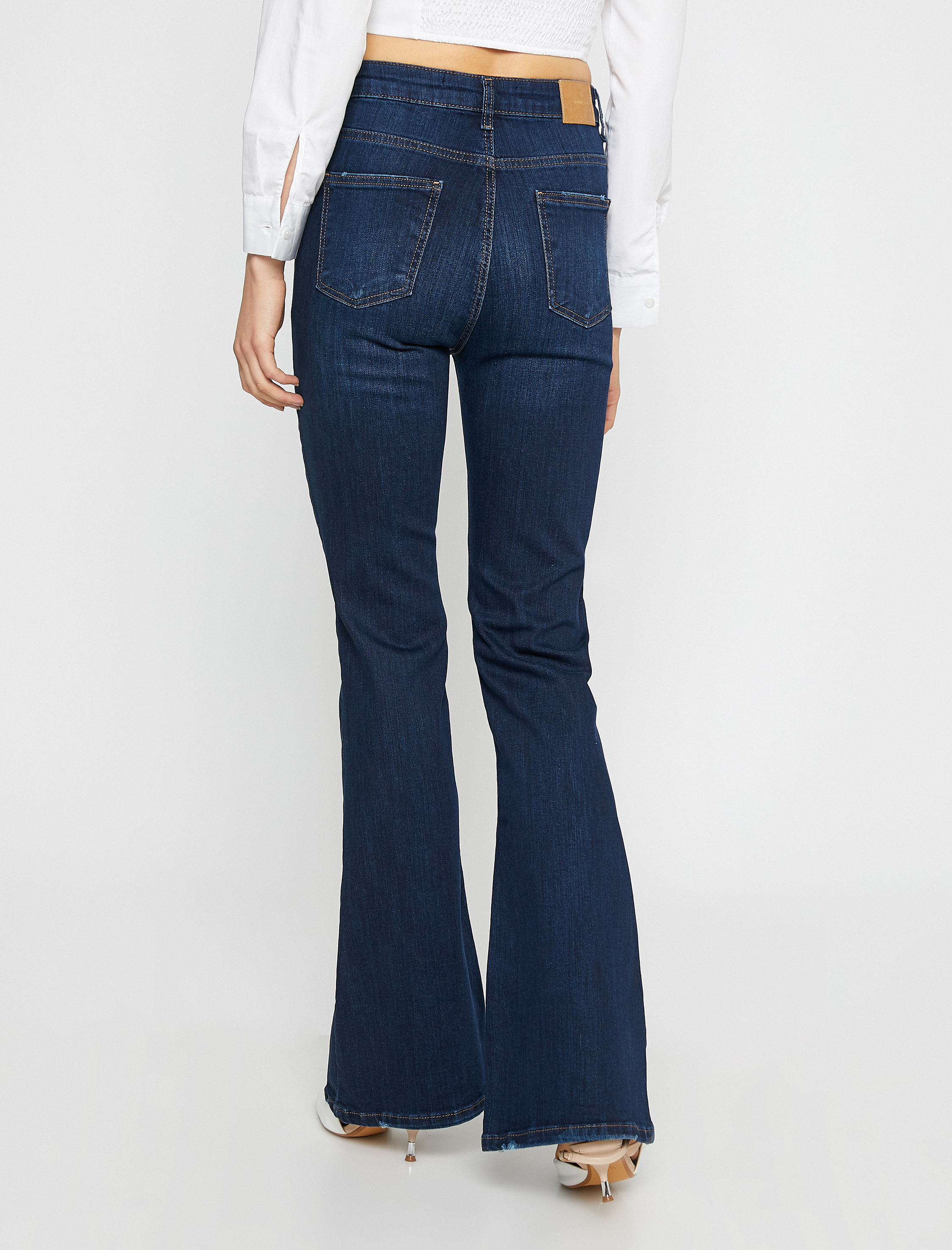   İspanyol Paça Kot Pantolon Dar Kesim Normal Bel