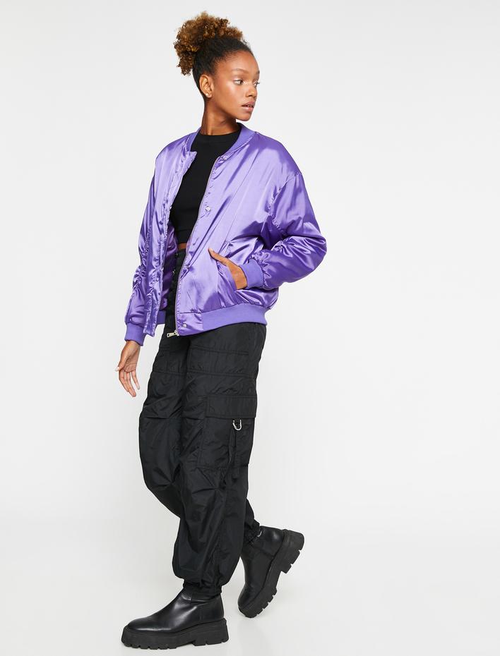  Pilot Ceket Fermuarlı Büzgülü Cep Detaylı