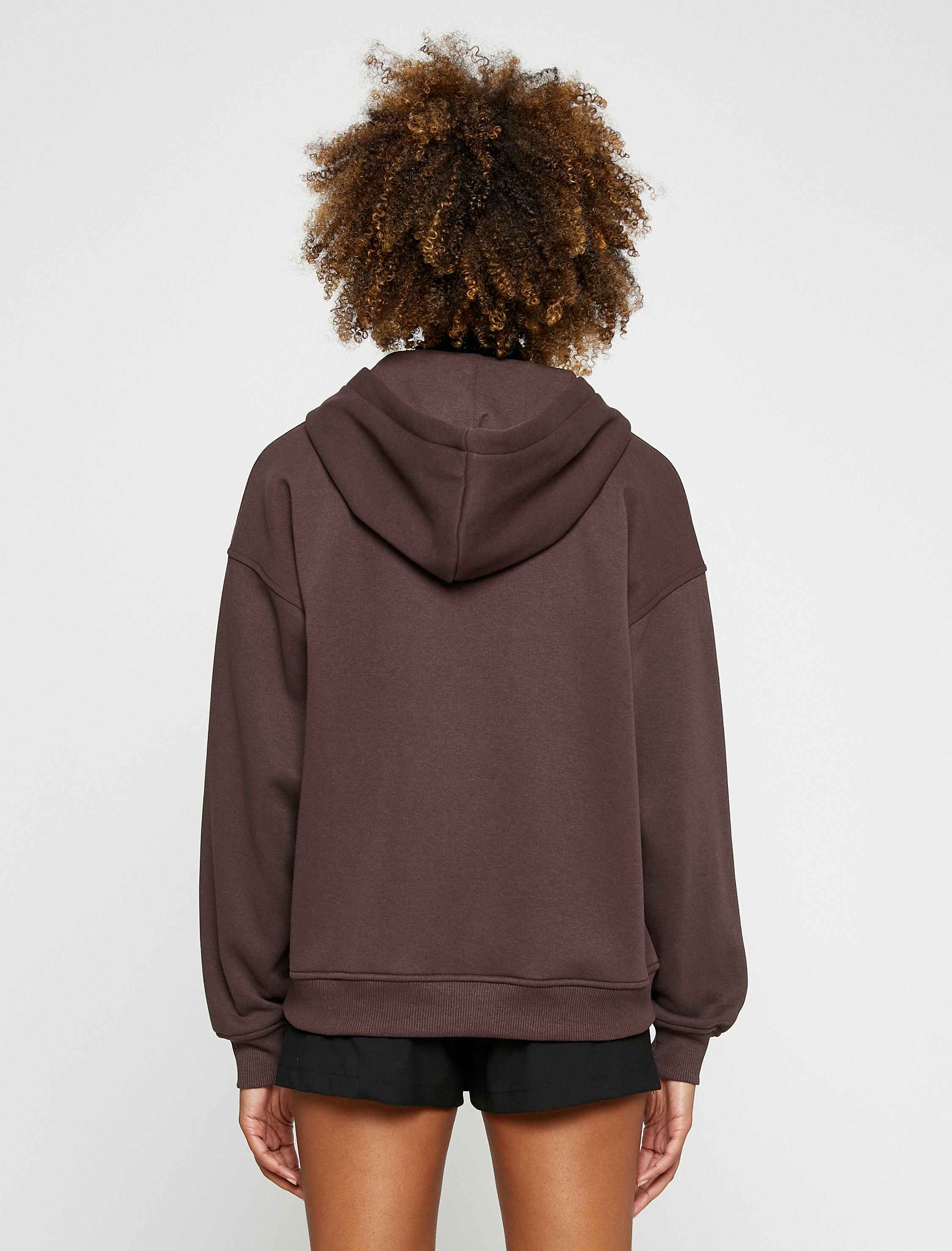   Kapüşonlu Sweatshirt Fermuarlı Baskılı Cep Detaylı İçi Polarlı