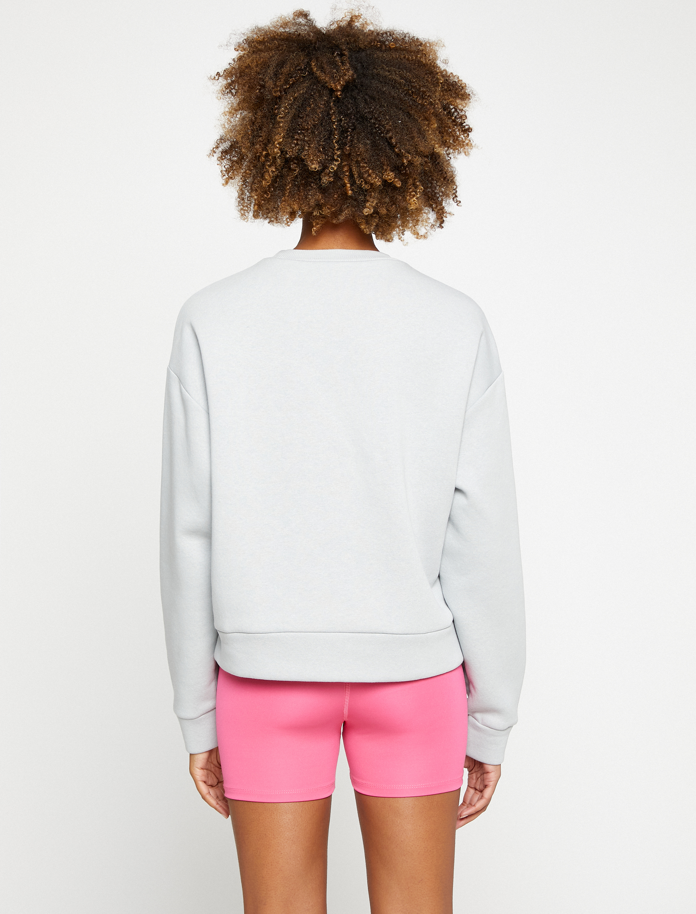   Slogan Baskılı Spor Sweatshirt Bisiklet Yaka Pamuklu Şardonlu