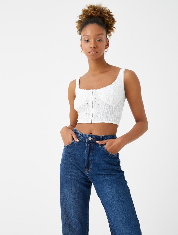  Fisto Crop Atlet Askılı U Yaka