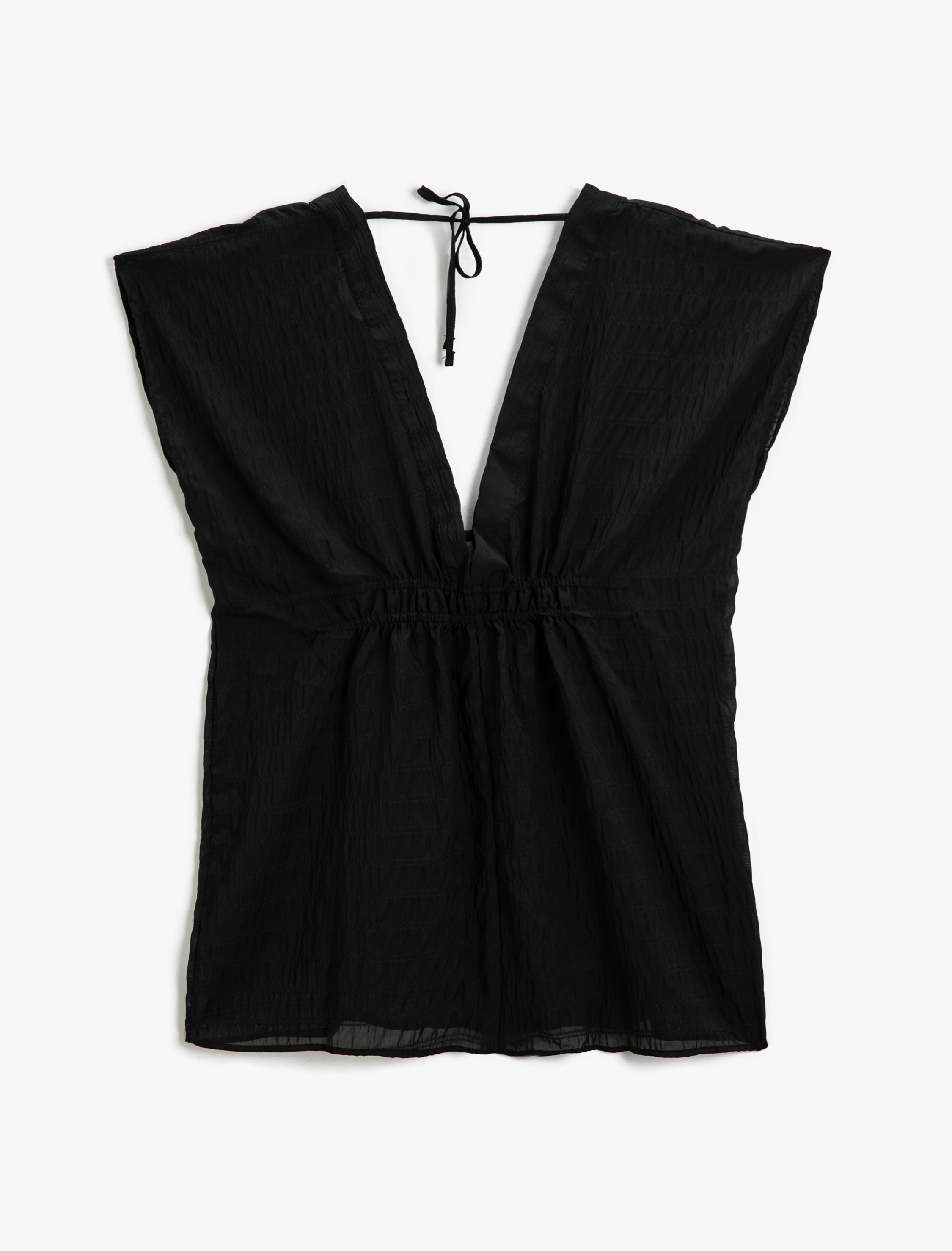   Kimono Derin V Yaka Beli Büzgülü