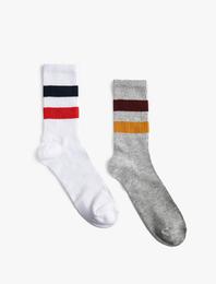 2'li Basic Soket Çorap Seti Renk Bloklu